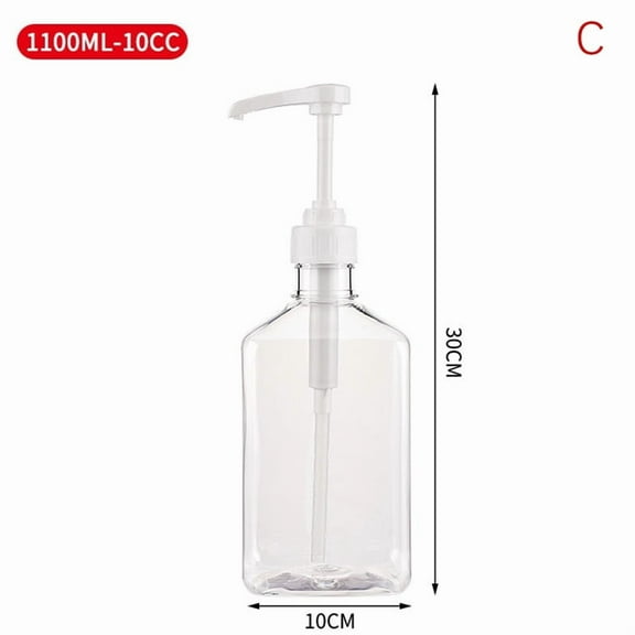 1100ml Coffee Syrup Dispenser Multi-Function Honey Sauce Ketchup Bottle with 5/8/10CC Pump Scale Syrup Drip Dispenser