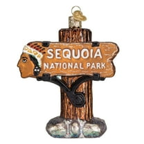 Old World Christmas Sequoia National Park Sign Glass Ornament 36176 New