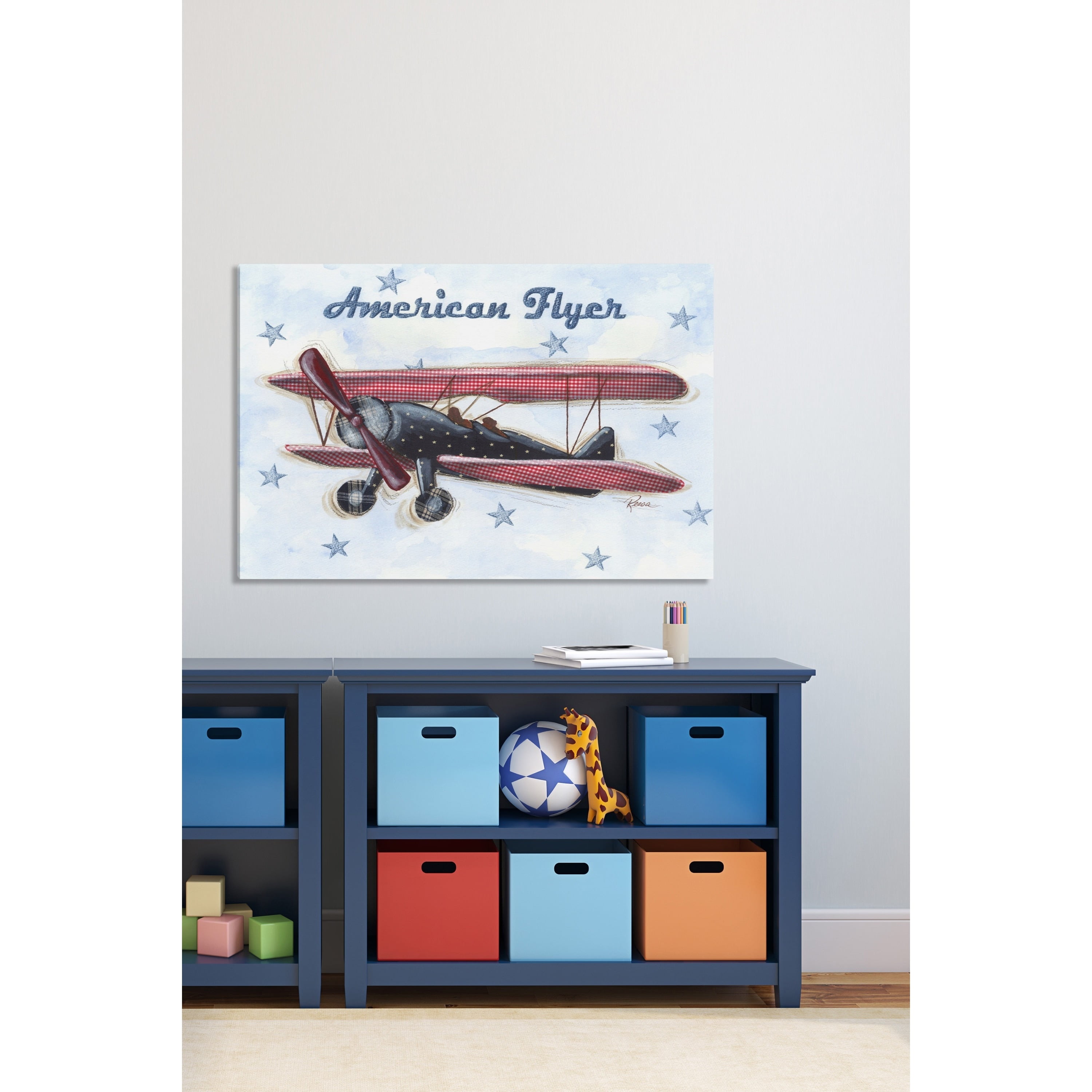 Marmont Hill "American Flyer" by Reesa Qualia Painting Print on Wrapped Canvas