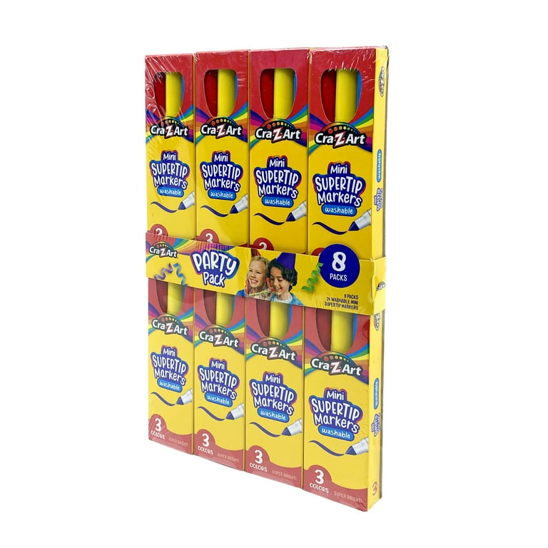 3 pack) Cra-Z-Art Super Tip Art Markers Party Pack, 8 Packs of 3