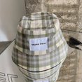 thumbnail image 2 of Sombrero de pescador de cubo a cuadros, sombrero de sombrilla de protección solar que combina con todo para primavera y verano, marca Tide, pequeño Facegreen Feliz Sencillez, 2 of 2