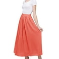 thumbnail image 2 of SWSMCLT Women's Pleated Skirt High Waisted Fall Smocked Beach Casual Holiday Long Summer Aline Layered Elastic Coral 14, 2 of 4