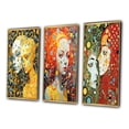 thumbnail image 3 of Designart "Hot Robots in Love Retro Romance" Robot Framed Wall Art Set Of 3 - Yellow Modern Frame Gallery Wall Set For Home Decor, 3 of 6