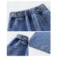 thumbnail image 5 of Girls Wide Leg Jeans Casual Spring Denim Pants Baggy Loose Elastic Waist Long Fall Trousers Kids Clothes, Blue, 8 Years, 5 of 7