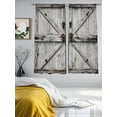 thumbnail image 3 of Vintage Gate Sheer Curtains 63 Inch Length 2 Panels Set Window Treatments, Farmhouse Wooden Grain Shabby Chic Door Rod Pocket Semi Curtains for Living Room/Bedroom/Kitchen Décor, 104"W x 63"L, 3 of 7