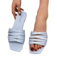 thumbnail image 3 of LEEy-World Pantoufles pour Femmes Dames Mode Transparent PVC Chaîne en Métal Décorative Dessus Rond Semelle Épaisse Paille Mousse à Mémoire Pantoufles Femmes Extérieur, 3 of 5