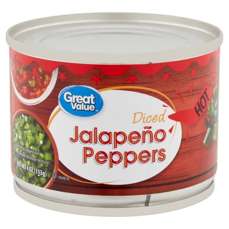 GREAT VALUE, DICED JALAPENO PEPPERS, HOT