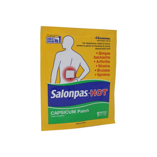New SALONPAS Hot Capsicum Patch 5.12 X 7.09" 5 PACK