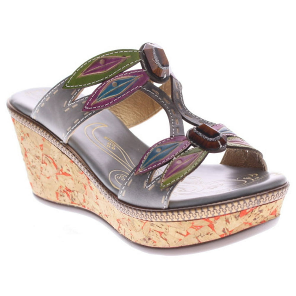 L'Artiste - L'Artiste Women's Queenston Fashion Sandals Grey Leather 36 ...