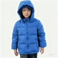 thumbnail image 2 of SuTry Boys Solid Color Thickened Hooded Windproof Down Cotton Jacket Warm Fall Winter Coat Outerwear for Kids 3-110 Years(Blue,5-6 Years), 2 of 9