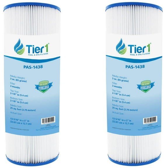Tier1 Pool & Spa Filter Cartridge 2-pk | Replacement for Dynamic 17-2327, Pleatco PRB25-IN, 817-2500, R173429, Unicel C-4326, and More | 30 sq ft Pleated Fabric Filter Media