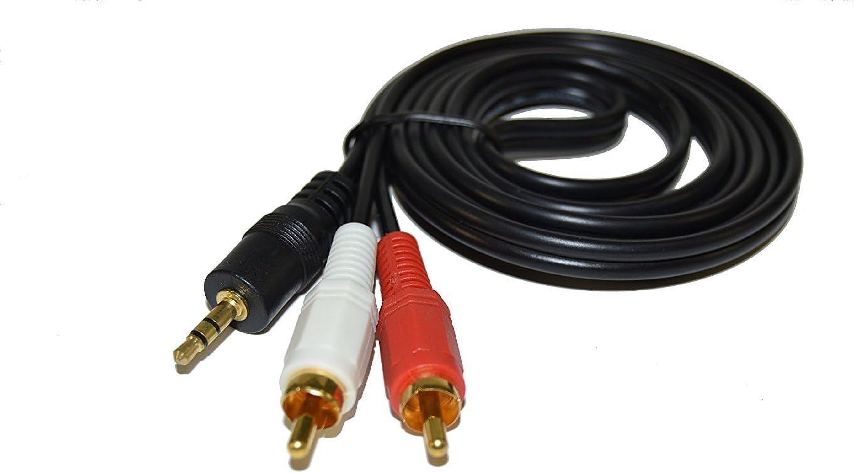 HQRP Stereo RCA to 3.5mm Audio Cable for Acoustic Research AWS73 / AW825 / AW851 Portable Wireless Speaker Transmitter Mini Plug Cord Y-Splitter 5ft - image 2 of 7