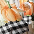 thumbnail image 5 of Sheer Curtains 96 inches Long, Fall Pumpkin Maple Leaf Thanksgiving Buffalo Plaid Light Filtering Sheer Window Curtains Rod Pocket Voile Drapes for Bedroom Living Room, 52"W x 96"L 2 Panels, 5 of 7