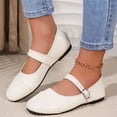 thumbnail image 7 of longantii Mary Jane Shoes Women Slip on Dressy Flats Shoes for Women 2026 Comfort Non-Slip Flats for School Formal Walking White, 7 of 7