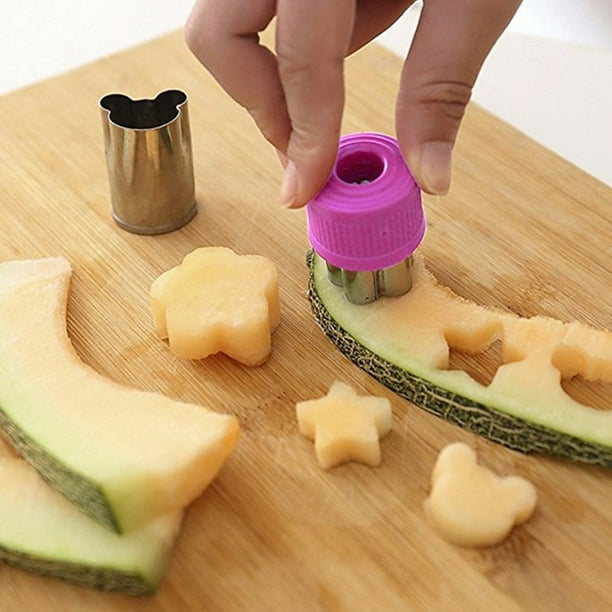 9 moldes cortadores de frutas y verduras con dibujos animados, moldes cortadores de flores, herramientas para cortar galletas, pasteles, fondant