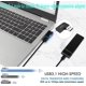 thumbnail image 3 of Adaptador USB 3.1 macho a hembra de 10 Gbps en ángulo de 90°, convertidor de conector USB A 3.1 en ángulo recto, compatible con transferencia de datos, OTG, carga de 3 A, 2 piezas (curva lateral en án, 3 of 5