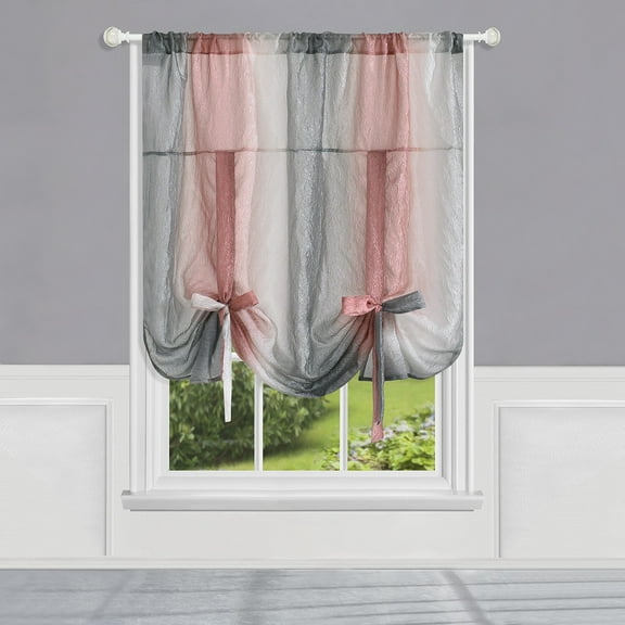 Simple Elegance by Ben&Jonah Ombre Window Curtain Tie Up Shade 50"W x 63"L - Blush
