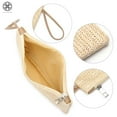 thumbnail image 3 of Luxtrada Straw Clutch Bag Straw Zipper Wallet Bohemian Summer Beach Straw Wristlet Handbag for Women Girl, 3 of 8