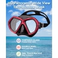 thumbnail image 3 of Reef Tourer Adult X-Plore 2-Window Snorkeling Mask, Black/Metallic Dark Red, 3 of 5