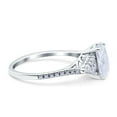 thumbnail image 2 of Simulated Cubic Zirconia Size-5 Art Deco Emerald Cut Wedding Bridal Ring 925 Sterling Silver, 2 of 7