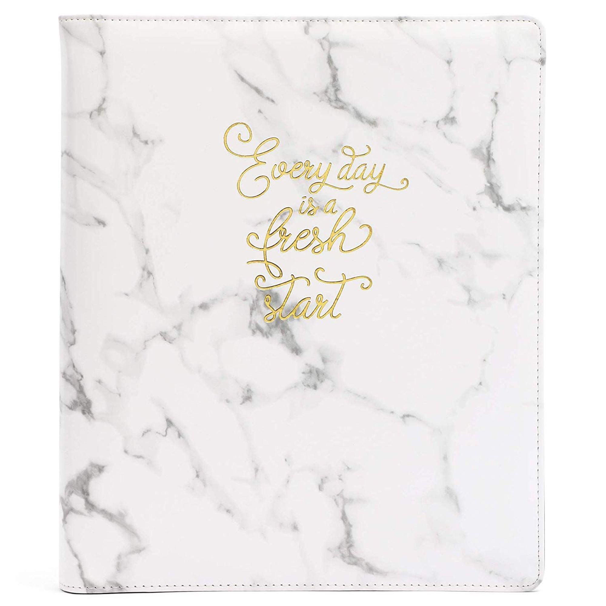 Document Portfolio Resume Organizer Portfolio File Holder Folders Letter Size 3 Ring Binder With Clipboard Marble With Gold Foil Every Day Is A Fresh Start 10 5 X 12 5 In Walmart Com