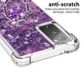 thumbnail image 3 of Funda para Samsung Galaxy S20 FE 4G/5G con Brillo Líquido Flotante, Purpurina, Parachoques y Anillo Giratorio Soporte, 3 of 5