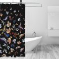 thumbnail image 2 of Shower Curtain, Butterfly1 Waterproof Fabric Plastic Shower Curtain, Drying Fast Bathroom Curtain with 9 Buttonholes, Ruffle Shower Curtain 60x72in, 2 of 8