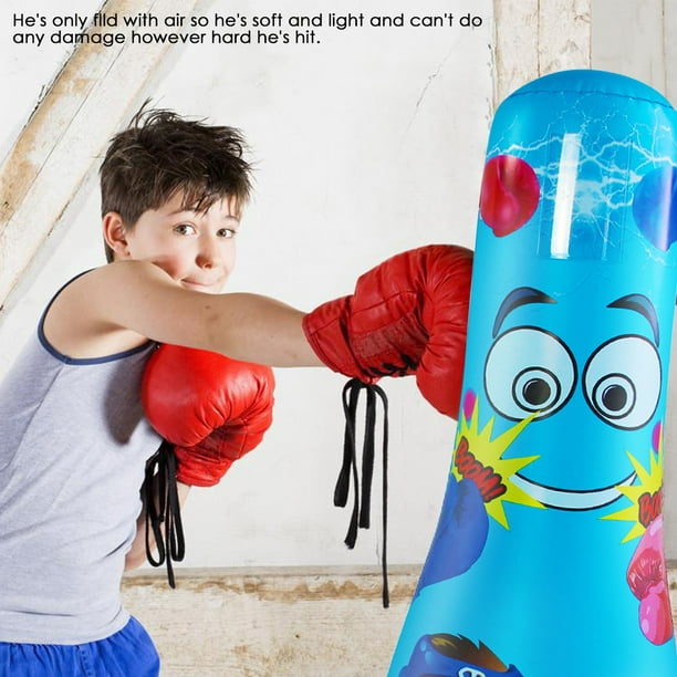Nosii Kids Gonflable Punching Bag Boxe Debout Libre Punching Bag pour  l'Exercice Soulagement du Stress 