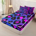 thumbnail image 2 of Erosebridal Neon Rainbow Leopard Zipper Queen Comforter Set with Fitted Sheet and 2 Pillowcases,Hot Pink Blue Cheetah Spot Gradient Zipper Bedding Set For Girls,Colorful Stars Reversible,4 Pieces, 2 of 7