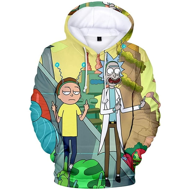 Sudaderas con capucha de Rick y Morty para hombre Sudadera con capucha con estampado de patron 3D unisex Xemadio CJWUS 6857 Walmart en linea