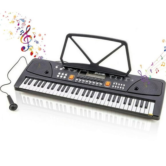 BIGFUN Kids Keyboard Piano, Portable 61 Keys Piano Keyboard for Beginners, Electronic Digital Piano with Built-in Dual Speaker, Microphone and Music Stand, for Boys Girls Ages 3-12