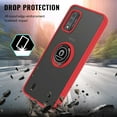 thumbnail image 6 of Case for Wiko Ride 3 Matte Translucent with Ring Stand /Kickstand (Work with Car Mount) Hybrid Shockproof Armor Bumper Cover for Wiko Ride 3 by Xcell - Red, 6 of 8