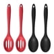 thumbnail image 1 of 4 cucharas de silicona para cocinar, resistentes al calor, diseño higiénico, utensilios de cocina, cucharas para mezclar para cocinar, hornear, revolver y mezclar (negro), 1 of 5