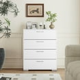 thumbnail image 4 of Costway 4 Drawer Storage Cabinet with Metal Legs & Handles Anti-Toppling Devices White, 4 of 10
