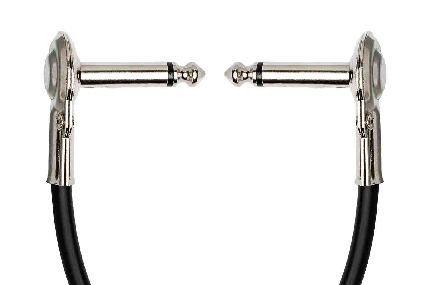 Hosa Technology 1/4" Phone Right Angle Male to 1/4" Phone Right Angle Male Guitar Patch Cable, 6", 6 Pack