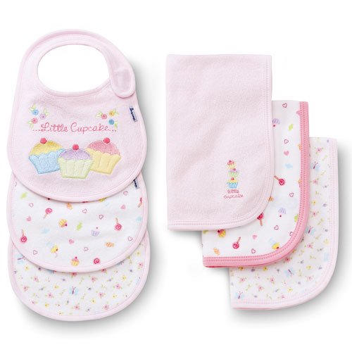 Gerber 3Pack Bibs and 3Pack Burp Terry Cloths, Pink