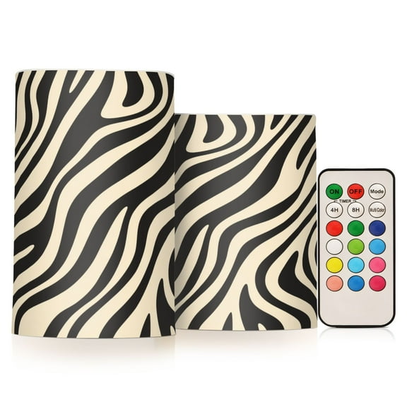 Yayeee Flameless Candles with Remote Flickering Battery Operated Multi Color Changing, Black Lines