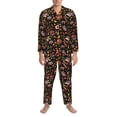 thumbnail image 3 of Sikiie BBQ Party Mens Pajama Set, Soft Warm Long Sleeve Sleepwear, Cozy Button-Down Pjs for Men-Small, 3 of 7