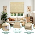 thumbnail image 4 of Allesin zen No Drill Cordless Bamboo Roman Shade, 20"W x 64"H, Beige, 4 of 9