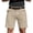73#Khaki, variant on Mens Golf Shorts Stretch Waist Knee Length Running Shorts Classic Casual Summer Short Business Work Short with Pocket Dark Blue L