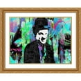thumbnail image 2 of Stephen Chambers 32x25 Gold Ornate Wood Framed With Double Matting Wall Art Titled - Charlie Chaplin 2, 2 of 6