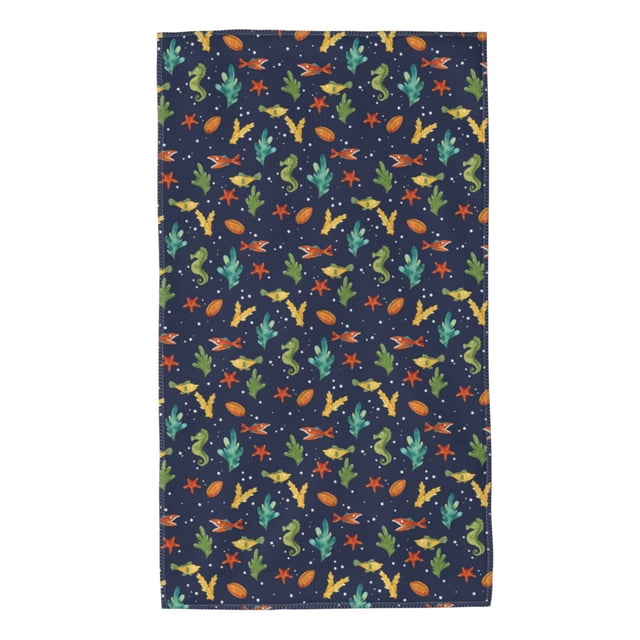 Balery Shells and Seaweed Toalla de Microfibra Premium con Estampado – 27.5x16 pulgadas, Alta Absorción, Suave y Aterciopelada, Secado Rápido
