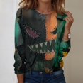 thumbnail image 2 of Trgacdwlo Halloween Sweatshirts for Women Vintage Ghost Pattern Long Sleeve Women's Tunics Spooky Season Fall Pullover Shirts, 2 of 8