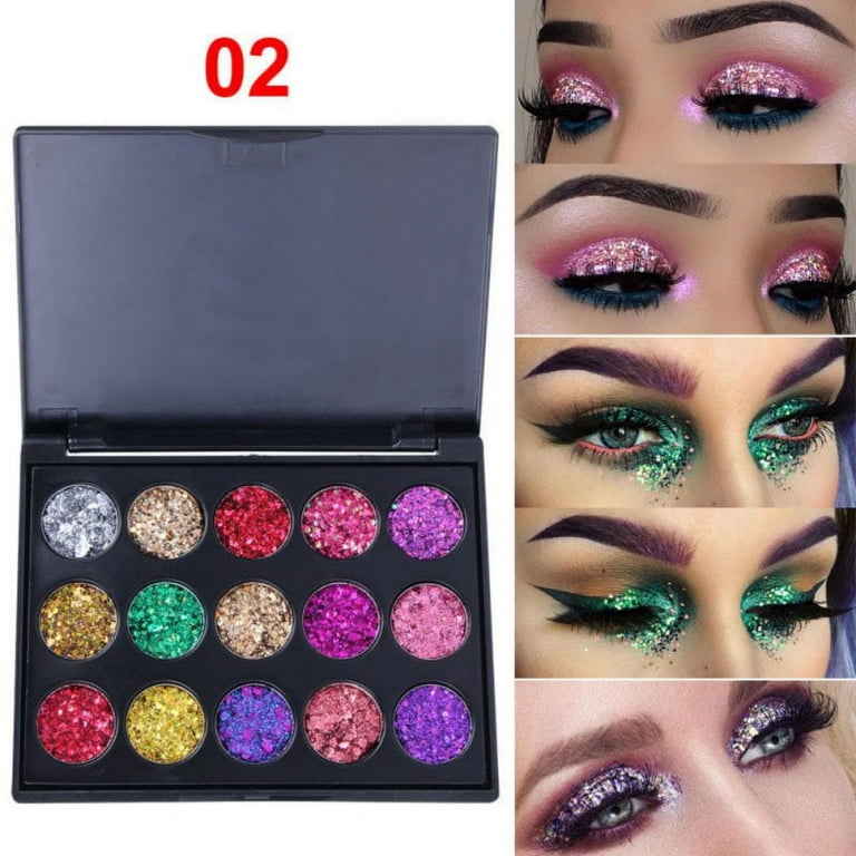 Eyeshadow Palette, Professional 15 Color Eye Shadow Matte Shimmer Glitter Makeup Palette Waterproof Powder Natural Pigmented Nude Eye Cosmetics Tray