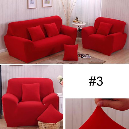 Solid Stretch Sectional Sofa Covers Soft Slipcovers Elastic Couch Cover ...