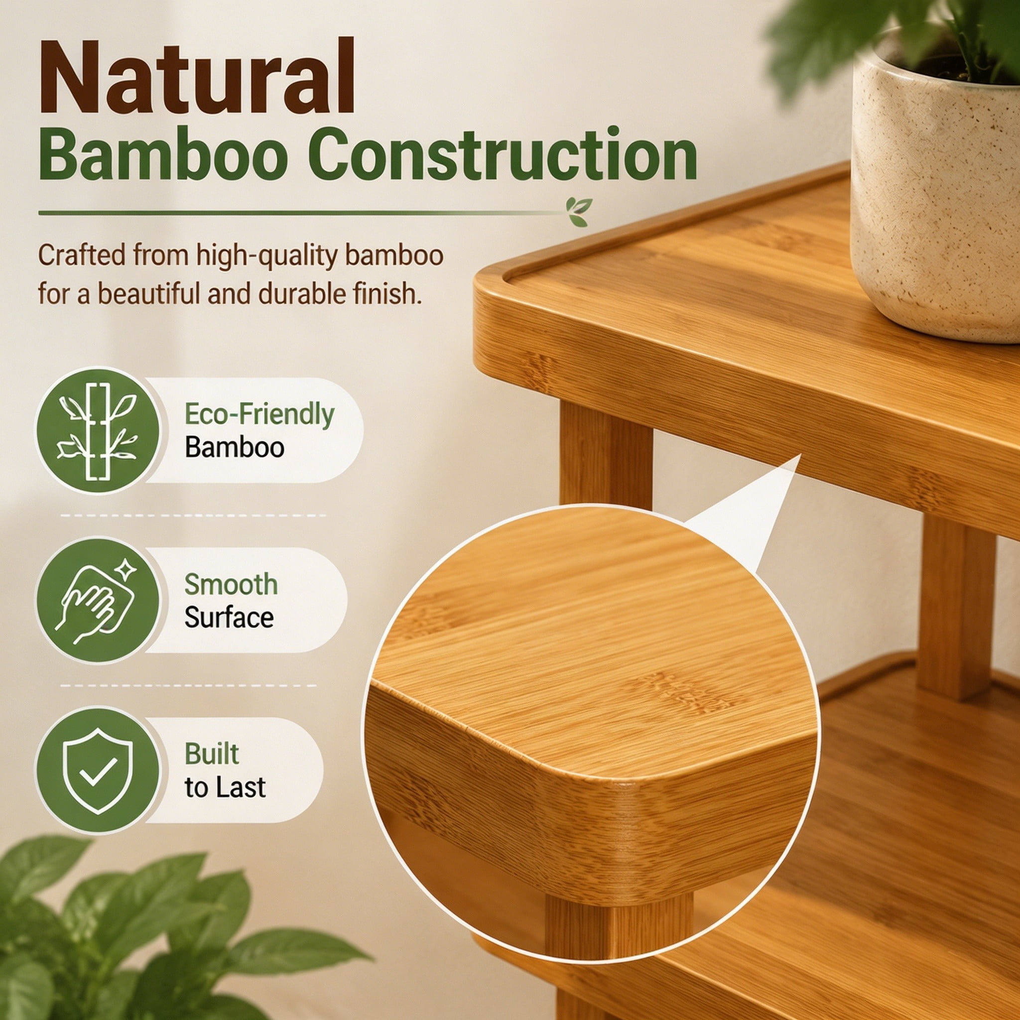 6 Tier Bamboo Shoe Rack, Narrow Vertical Shoe Organizer for Entryway, Closet and Small Spaces, Holds Up to 6 Pairs