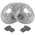 thumbnail image 6 of TRQ Rotor & Brake Pad Posi Metallic Performance Drilled Slotted Rear Kit, 6 of 6