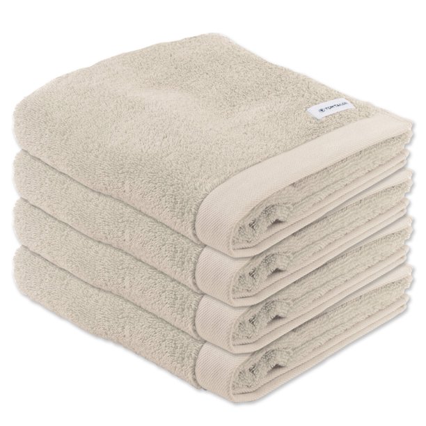 TOM TAILOR Toalla, paquete de 4 - Color Bath Towel, rizo, algodón Arena 50x100cm