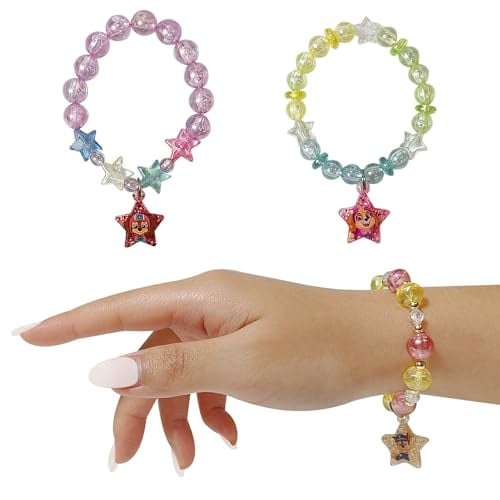 LUV HER Paw Patrol Girl's Jewelry Set - Dress up 9 Piece Toy Jewelry Box Set with Bead Necklace, Bracelet and Ring - Play Accessories - Ages 3+