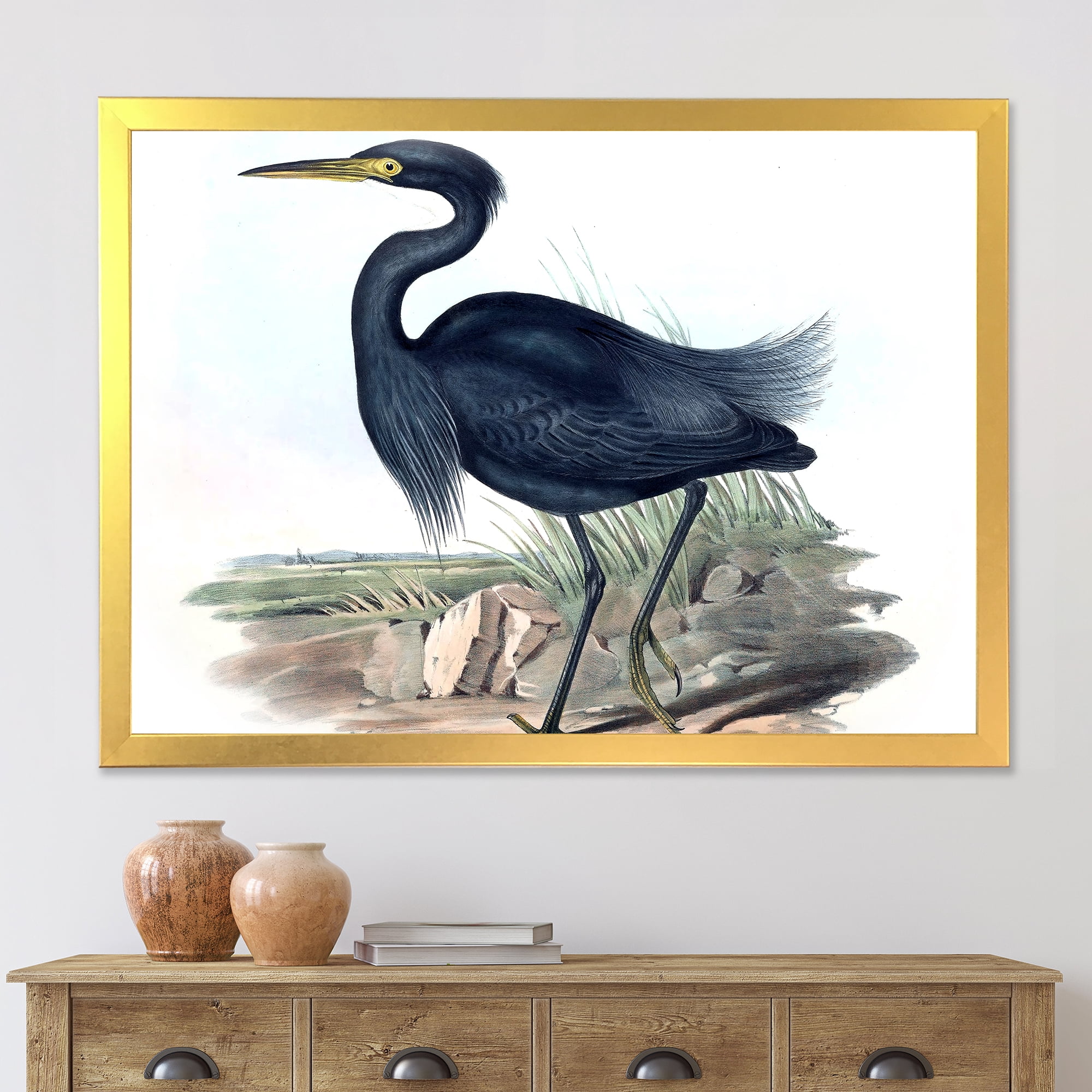 Designart 'Ancient Australian Birds III' Traditional Framed Art Print